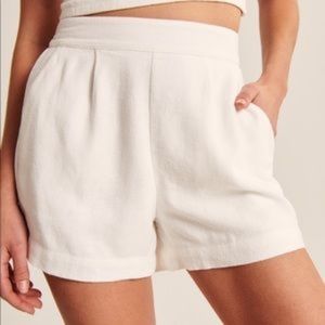 Abercrombie white linen shorts